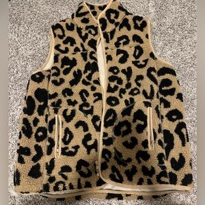 Cheetah Print Fuzzy Vest